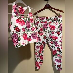 Kira Grace Yoga legging & matching sport bra size large top XL Bottom